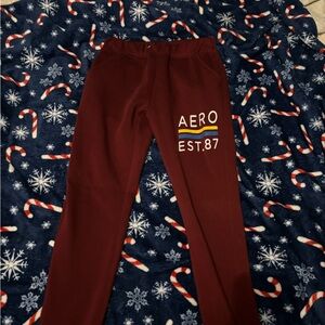 Aero Burgundy Logo Sweatpants